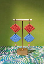 Load image into Gallery viewer, Palawan Fans (periwinkle/coral)