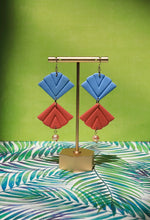 Load image into Gallery viewer, Palawan Fans (periwinkle/coral)