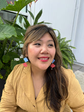 Load image into Gallery viewer, Palawan Fans (periwinkle/coral)