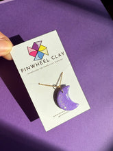 Load image into Gallery viewer, Necklace - purple glitter moon
