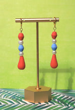 Load image into Gallery viewer, Palawan bead dangle (coral/periwinkle/coral)
