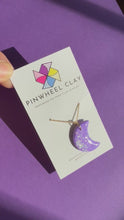 Load and play video in Gallery viewer, Necklace - purple glitter moon
