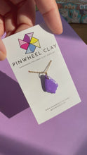Load and play video in Gallery viewer, Necklace - purple glitter small fan
