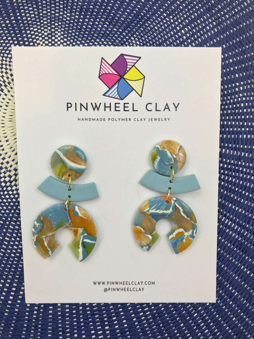 Savannah Circle Dangle - Pinwheel Clay