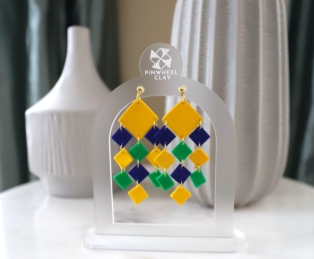 Salvador Square Dangle - Pinwheel Clay