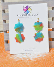 Load image into Gallery viewer, Zanzibar Flower Dangles - Pinwheel Clay
